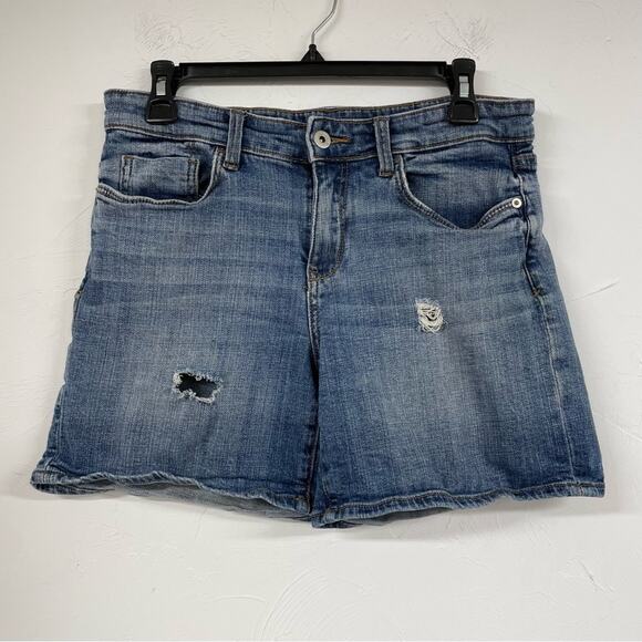 Pilcro and the Letterpress Womens Denim Slim Boyfriend Jean Shorts 27 Blue - Picture 1 of 10
